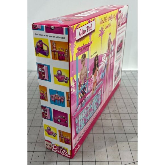 Barbie Glam Pool Blue/Pink Playset with Slide New In Box Rare! - Picture 3 of 10